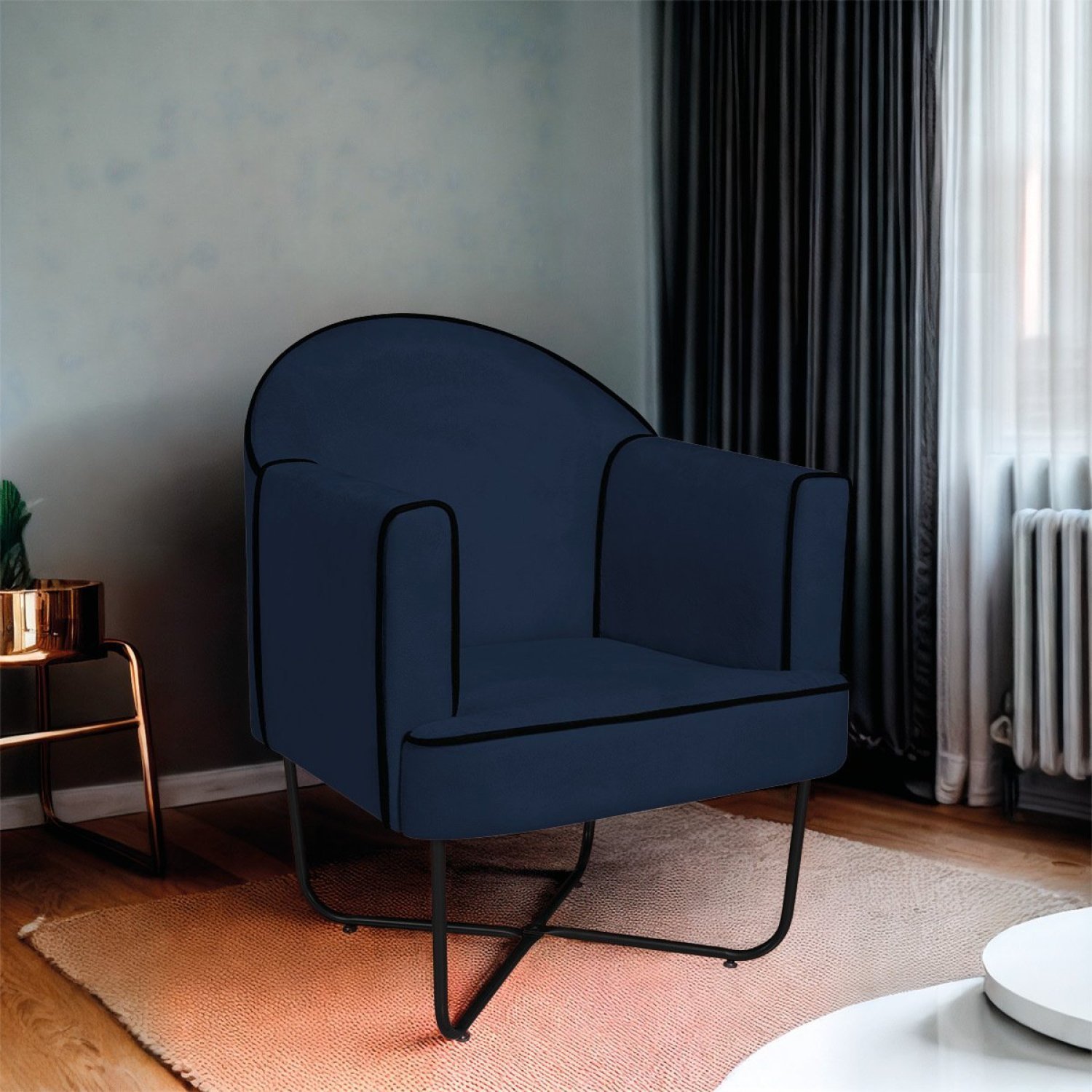 Poltrona Decorativa para Sala de Estar Base X Eva - 1