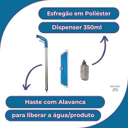 Rodo Mop de Limpeza com Reservatório e Spray Pulverizador Esfregão Vassoura Mágica Limpeza Eficiente - 3