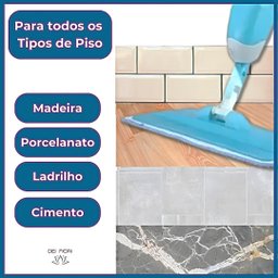 Rodo Mop de Limpeza com Reservatório e Spray Pulverizador Esfregão Vassoura Mágica Limpeza Eficiente - 5