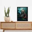 Ver imagem 1 de Quadro Umbanda Caboclo Tupã 45x34cm - com Vidro:moldura Preta