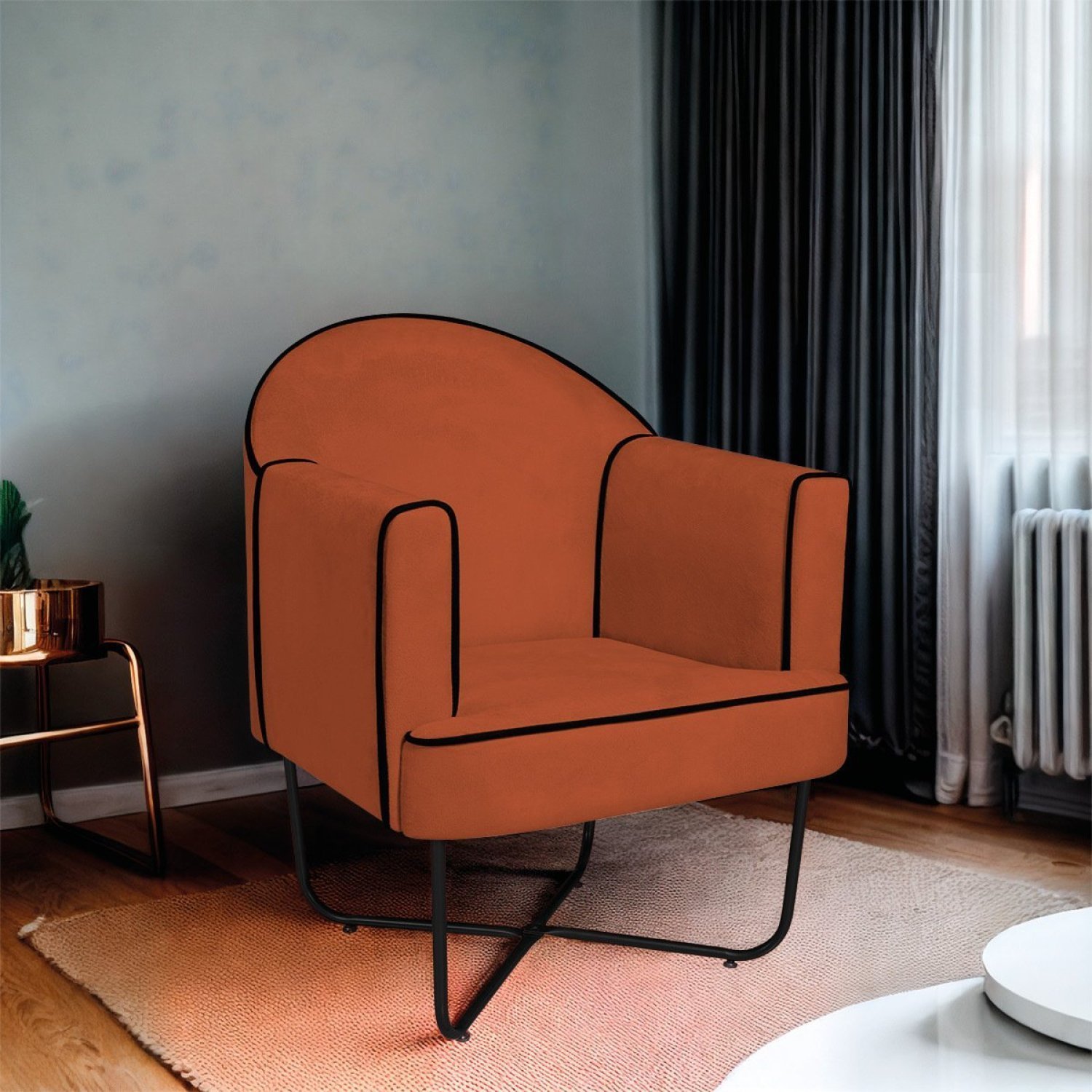 Poltrona Decorativa para Sala de Estar Base X Eva - 1