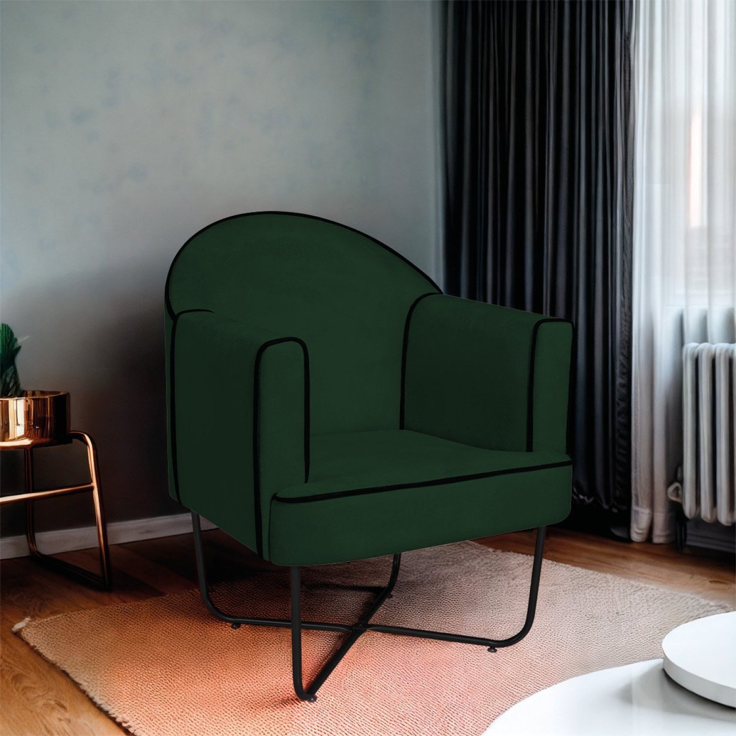 Poltrona Decorativa para Sala de Estar Base X Eva - 1
