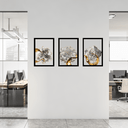 Ver imagem 3 de Tríptico - Quadros Decorativos Floral Rosa Branca Grande:Preto