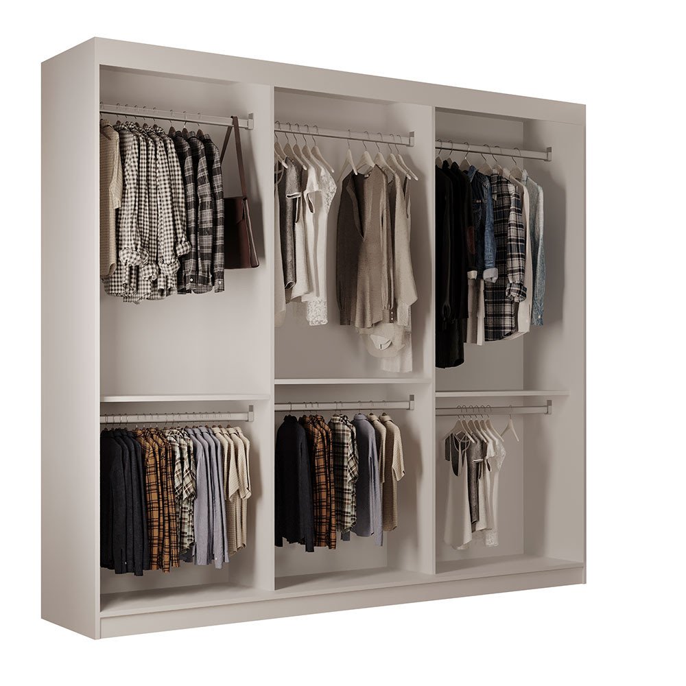 Roupeiro Casal Closet Light com 3 Prateleiras Moderna - 2