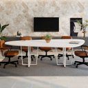 Ver imagem 7 de Mesa de Reunião Orgânica 2,70MX1,60m com Pés em Metal e Tampo Bipartido F5 Corporate Branco