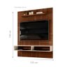 Painel para TV Alef com Prateleira e Frisos Caiena Creme - 2