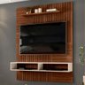 Painel para TV Alef com Prateleira e Frisos Caiena Creme - 1