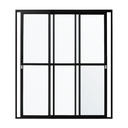 Ver imagem 1 de Porta Sacada de Aluminio Preto 3 Folhas Móveis de Vidro Linha 25 com Fechadura 2,10x2,00