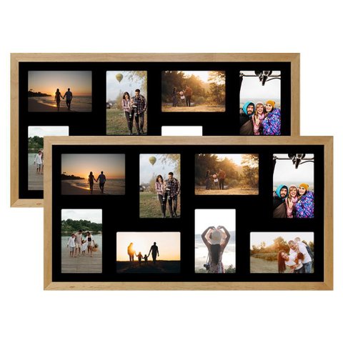 Kit 2 Multifoto Porta Retrato de Parede 30x60 16 Fotos 10x15
