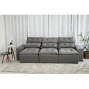 Ver imagem 4 de Sofá Retrátil e Reclinável com 2,50m de Largura em Tecido Suede:cinza