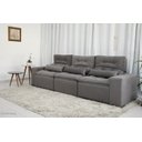 Ver imagem 1 de Sofá Retrátil e Reclinável com 2,50m de Largura em Tecido Suede:cinza