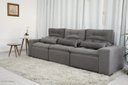 Ver imagem 1 de Sofá Retrátil e Reclinável com 2,50m de Largura em Tecido Suede:cinza