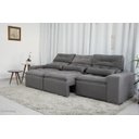 Ver imagem 2 de Sofá Retrátil e Reclinável com 2,50m de Largura em Tecido Suede:cinza