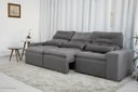 Ver imagem 2 de Sofá Retrátil e Reclinável com 2,50m de Largura em Tecido Suede:cinza