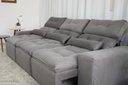 Ver imagem 3 de Sofá Retrátil e Reclinável com 2,50m de Largura em Tecido Suede:cinza