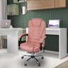 Cadeira de Escritório Presidente Reclinável Ergonômica Rosa Chiclete - 6