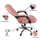 Ver mais imagens de Cadeira de Escritório Presidente Reclinável Ergonômica Rosa Chiclete