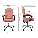 Ver imagem 5 de Cadeira de Escritório Presidente Reclinável Ergonômica Rosa Chiclete