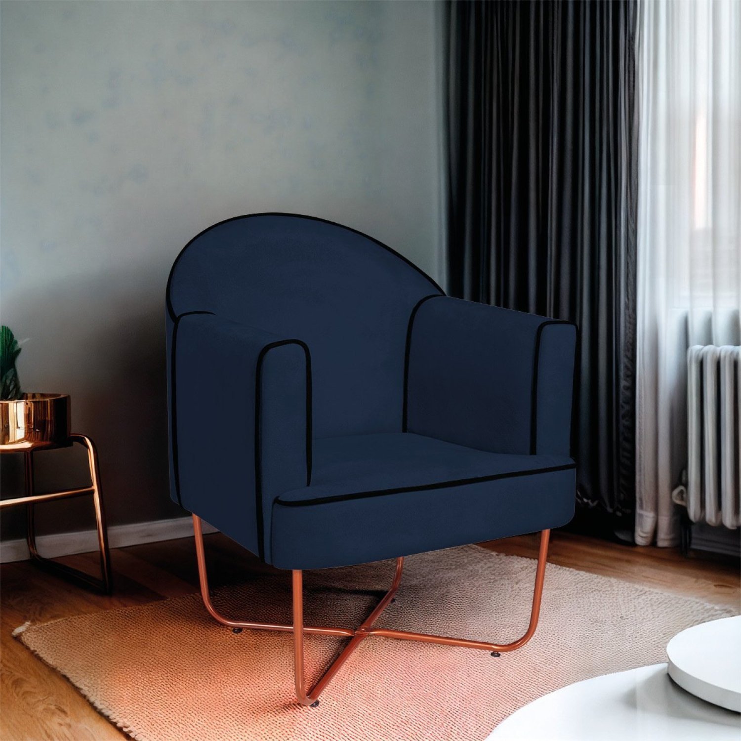 Poltrona Decorativa para Sala de Estar Base X Eva - 1