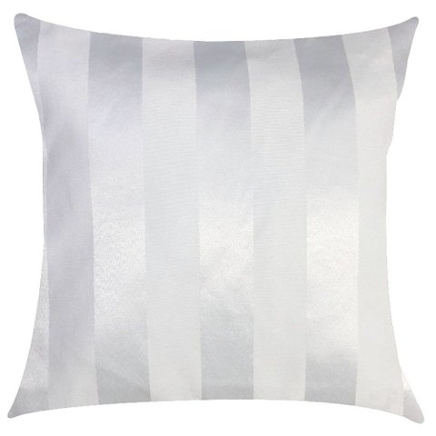 Capa de Almofada em Jacquard Listrado Branco 45x45cm