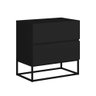Mesa Cabeceira Eros 2 Gavetas estilo Industrial Preto - 2