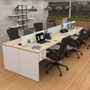 Ver imagem 6 de Estação de Trabalho 6 Lugares Mesa Escritório 140x60cm com Gaveteiro 2 Gavetas Flex - Dubai/Branco