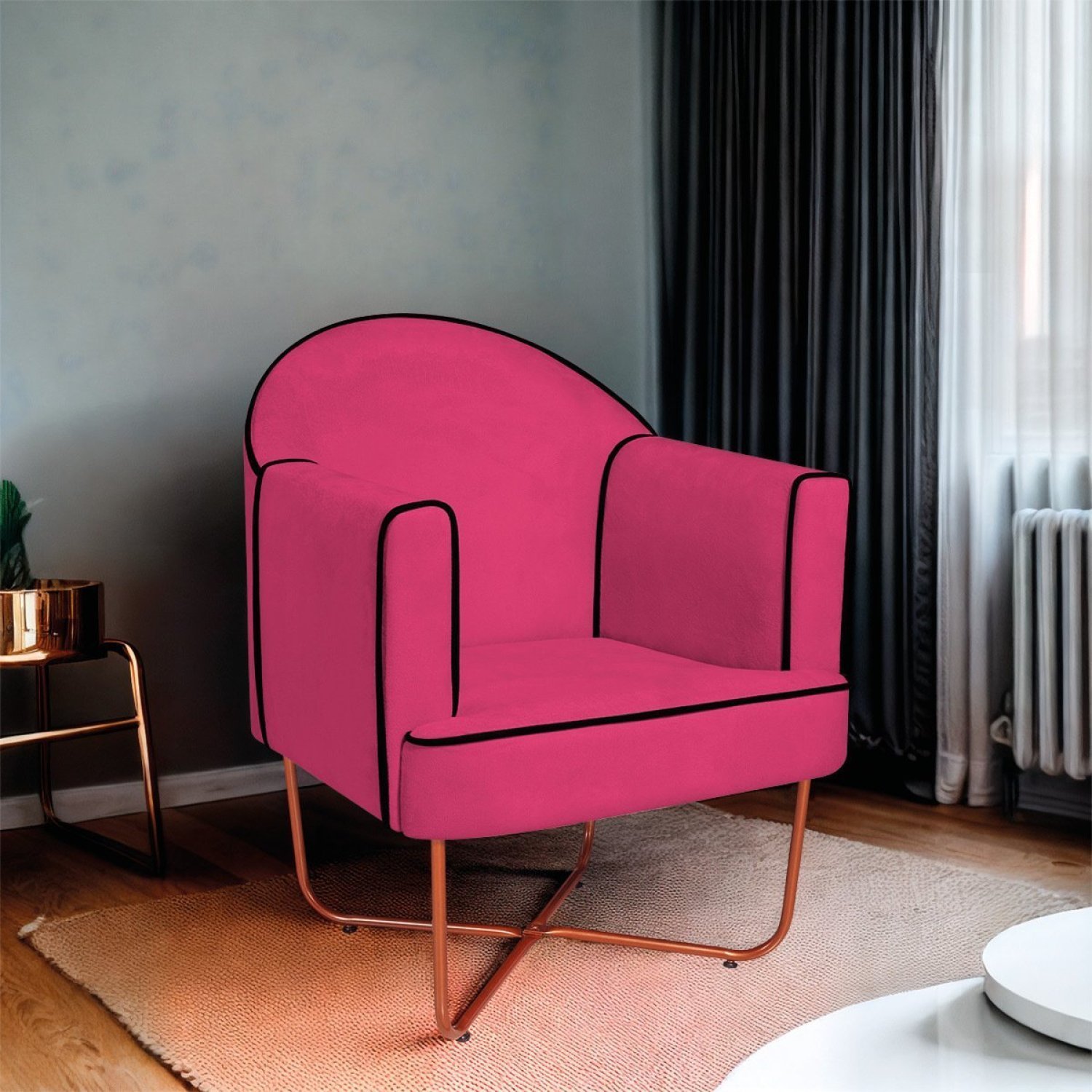 Poltrona Decorativa para Sala de Estar Base X Eva - 1