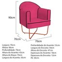 Ver imagem 3 de Poltrona Decorativa para Sala de Estar Base X Eva