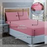 Kit Lençol Casal 300 Fios Algodão 4 Peças Jogo Forro de Cama Box Extra Macio:rose - 6