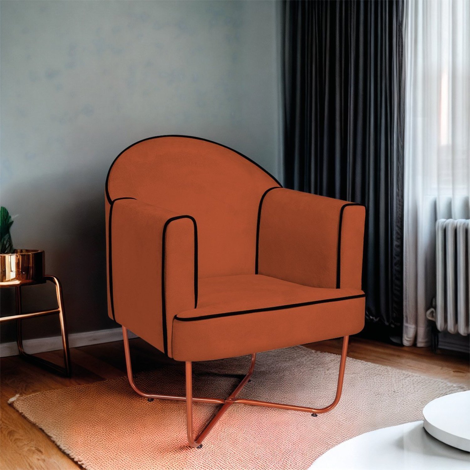 Poltrona Decorativa para Sala de Estar Base X Eva - 1
