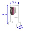 Ver imagem 4 de Cabideiro Arara Varal de Chão Organizador de Roupa Aberto