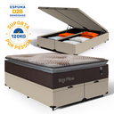 Ver imagem 4 de Cama Box Baú com Colchão de Espuma Mega Pillow Queen 158 Cm