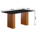 Ver imagem 3 de Mesa de Jantar com Vidro 6 Lugares Multimóveis Cr50232 Cinamomo/preto