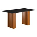 Ver imagem 4 de Mesa de Jantar com Vidro 6 Lugares Multimóveis Cr50232 Cinamomo/preto