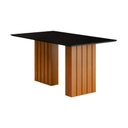 Ver imagem 2 de Mesa de Jantar com Vidro 6 Lugares Multimóveis Cr50232 Cinamomo/preto