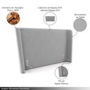 Ver imagem 3 de Cabeceira Design para Cama Casal Torres Pés em Madeira Veludo Cinza G91 - Gran Belo