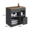 Ver imagem 4 de Balcão Gabinete de Banheiro Suspenso 60 Bangladesh com 1 Porta e 1 Gaveta Preto/Grafite