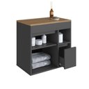 Ver imagem 5 de Balcão Gabinete de Banheiro Suspenso 60 Bangladesh com 1 Porta e 1 Gaveta Preto/Grafite