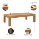 Ver imagem 3 de Mesa de Centro Baixa 120cm Madeira Maciça Floris Carvalho F07 - Mpozenato