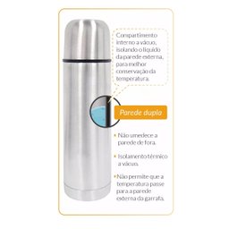 Garrafa Térmica de Viagem Inox Quente e Frio 500ml - Fratelli - 6