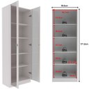 Ver imagem 5 de Estante Armário Alta Livreiro Multiuso Office 2 Portas Vidro Branco