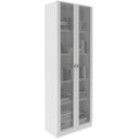 Ver imagem 1 de Estante Armário Alta Livreiro Multiuso Office 2 Portas Vidro Branco
