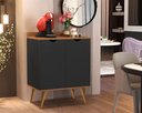 Ver imagem 1 de Aparador 2 Portas Buffet Espresso Cantinho Café Pés Palito Preto / Caramelo - Comprar Moveis em Casa
