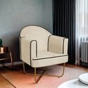 Ver imagem 1 de Poltrona Decorativa para Sala de Estar Base X Eva