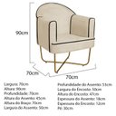Ver imagem 3 de Poltrona Decorativa para Sala de Estar Base X Eva