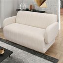 Ver imagem 1 de Sofá 3 Lugares Decorativo 188cm Túlio Madeira Bouclê K01 - D’Rossi