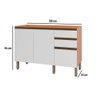 Gabinete de Cozinha Modulado Balcão Macadâmia p/ Pia c/ 2 Portas 120cm Freijo/Branco - Telasul - 3