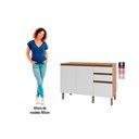 Ver imagem 4 de Gabinete de Cozinha Modulado Balcão Macadâmia p/ Pia c/ 2 Portas 120cm Freijo/Branco - Telasul