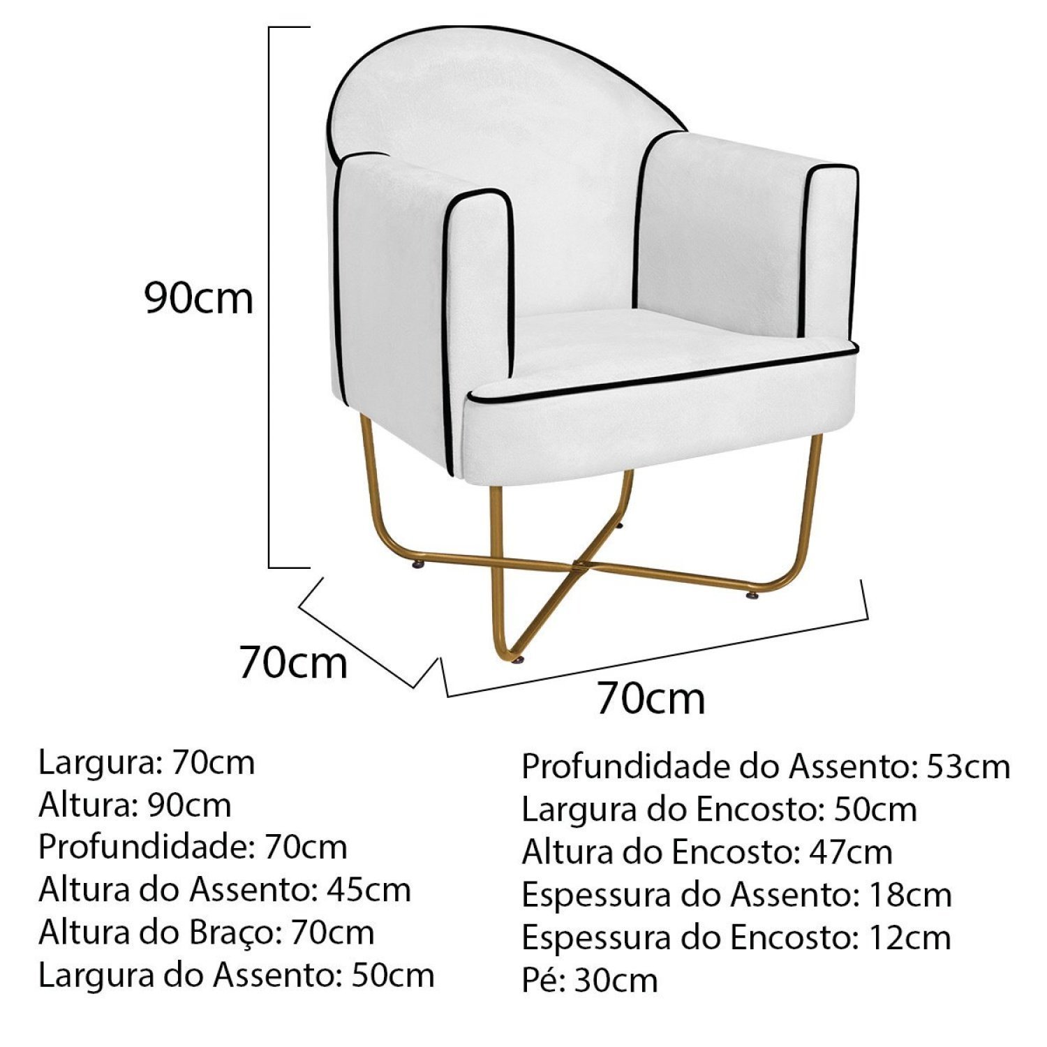 Poltrona Decorativa para Sala de Estar Base X Eva - 3