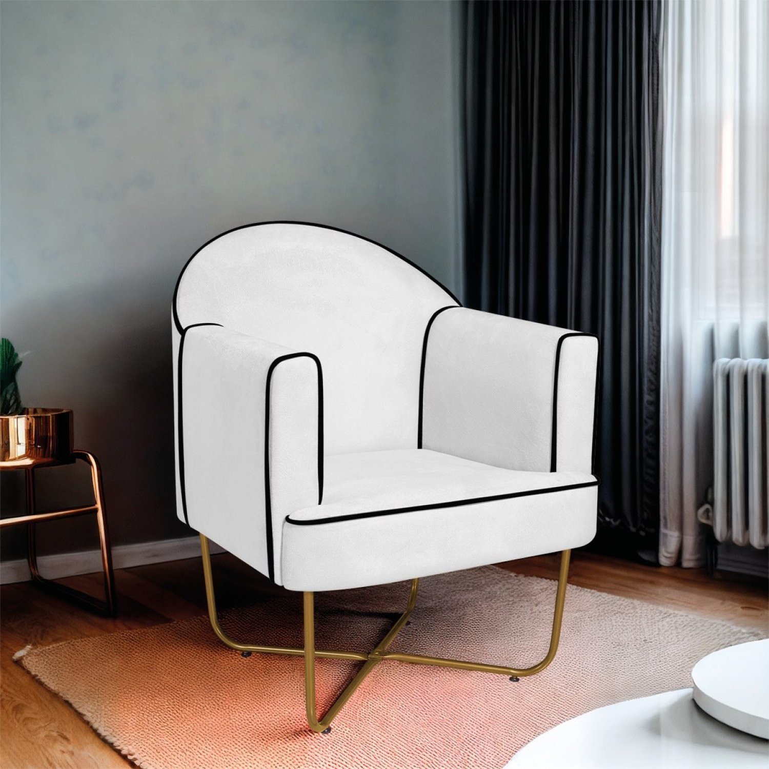 Poltrona Decorativa para Sala de Estar Base X Eva - 1